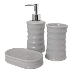 Набор для ванной Волны Серый Металл Керамика (3 pcs) цена и информация | Аксессуары для ванной комнаты | 220.lv