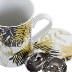 Tasīte ar Tējas Filtru DKD Home Decor Melns Zaļš Nerūsējošais tērauds Porcelāns (280 ml) (2 pcs) cena un informācija | Glāzes, krūzes, karafes | 220.lv