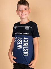 tommy life темно-синяя футболка для мальчика цена и информация | Рубашки для мальчиков | 220.lv