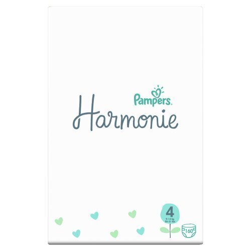 Autiņbiksītes Pampers Harmonie Monthly Pack, 4 izmērs, 9-14 kg, 160 gab. cena un informācija | Autiņbiksītes | 220.lv