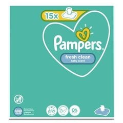 Влажные салфетки Pampers Fresh Clean 15x80 шт. цена и информация | Pampers Для ухода за младенцем | 220.lv