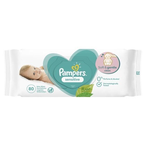 Mitrs salvetes Pampers Sensitive, 15x80 gab. cena un informācija | Mitrās salvetes, vienreizlietojamie paladziņi | 220.lv