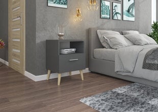 Naktsskapītis ADRK Furniture Logan 11, pelēks цена и информация | Прикроватные тумбочки | 220.lv