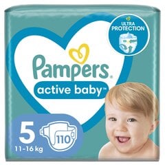 Подгузники Pampers Active Baby Mega Pack 5 размер 11-16 кг, 110 шт. цена и информация | Подгузники | 220.lv