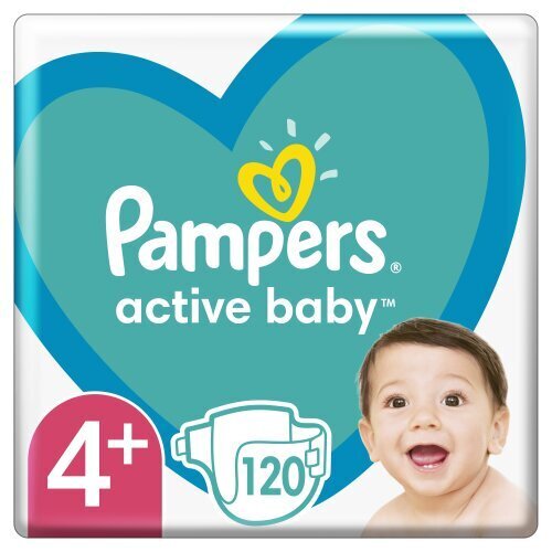 Autiņbiksītes Pampers Active Baby Mega Pack, 4+. izmērs, 10-15 kg, 120 gab. цена и информация | Autiņbiksītes | 220.lv