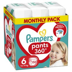 Подгузники-трусики Pampers Pants, Monthly Pack, 6 размер, 15+ кг, 132 шт. цена и информация | Pampers Для ухода за младенцем | 220.lv