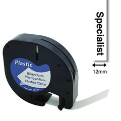Dymo Letratag 12mm Plastic mel/caurspīdīga цена и информация | Канцелярия | 220.lv