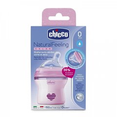 Pudelīte Chicco Natural Feeling 150 ml, rozā, 0+ mēn. cena un informācija | Chicco Rotaļlietas, bērnu preces | 220.lv
