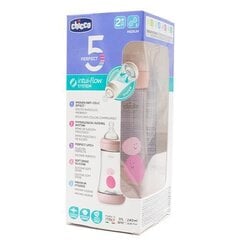 Детская бутылочка Chicco Perfect-5, розовая, 2+ мес. 240 мл цена и информация | Бутылочки и аксессуары | 220.lv