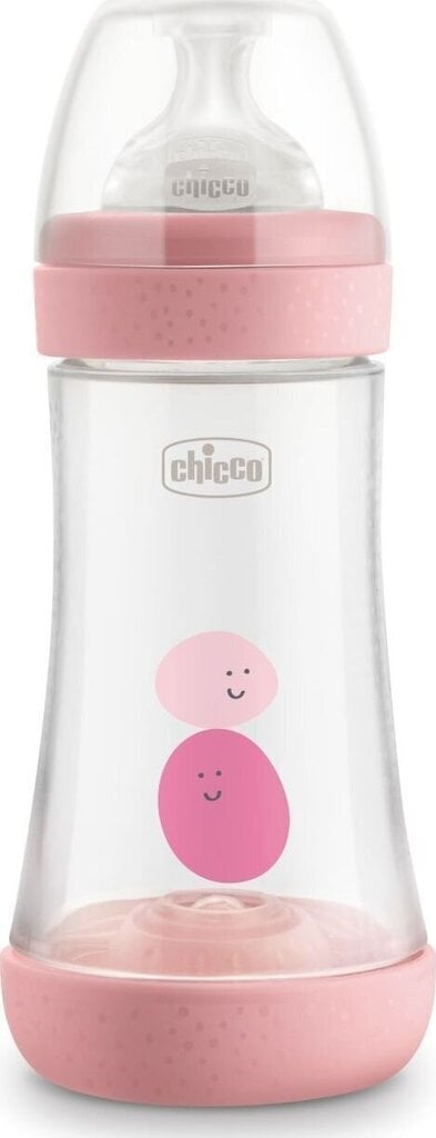 Pudelīte zīdaiņiem Chicco Perfect-5, rozā, 2+ mēn. 240 ml цена и информация | Bērnu pudelītes un to aksesuāri | 220.lv