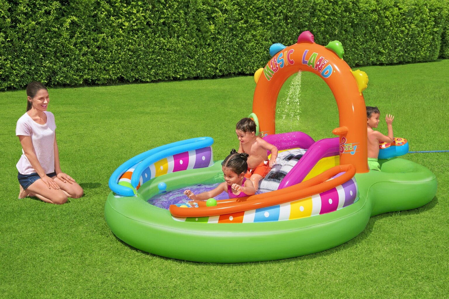 Piepūšamais rotaļu laukums Bestway Sing 'n Splash, 295x190x137 cm цена и информация | Baseini | 220.lv