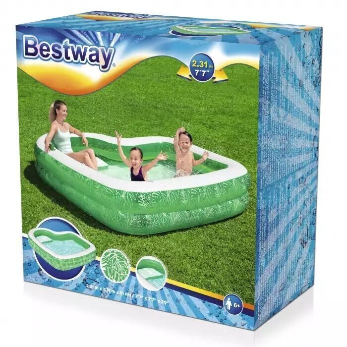 Piepūšamais baseins Bestway Tropical Paradise, 231x231 cm cena un informācija | Baseini | 220.lv