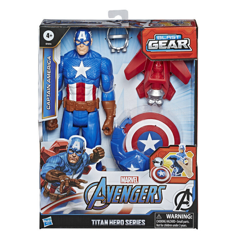 HASBRO AVENGERS Titan Hero Blast Gear Captain America figūriņa cena un informācija | Rotaļlietas zēniem | 220.lv