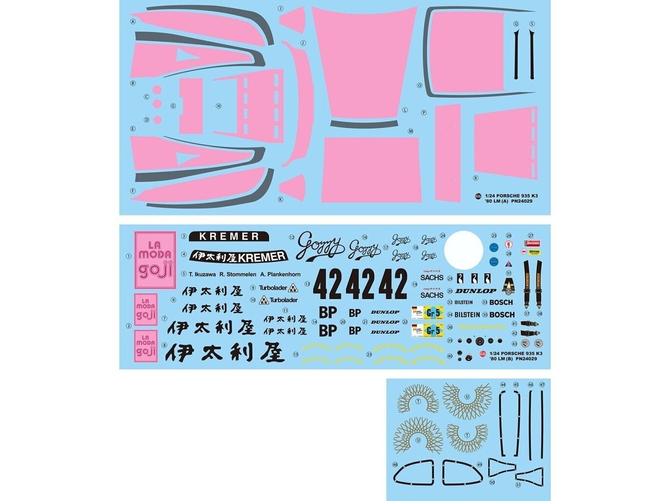 NuNu - Porsche Kremer 935 K3 sponsored by Gozzy - 24 Hours Le Mans 1980, 1/24. 24029 cena un informācija | Konstruktori | 220.lv