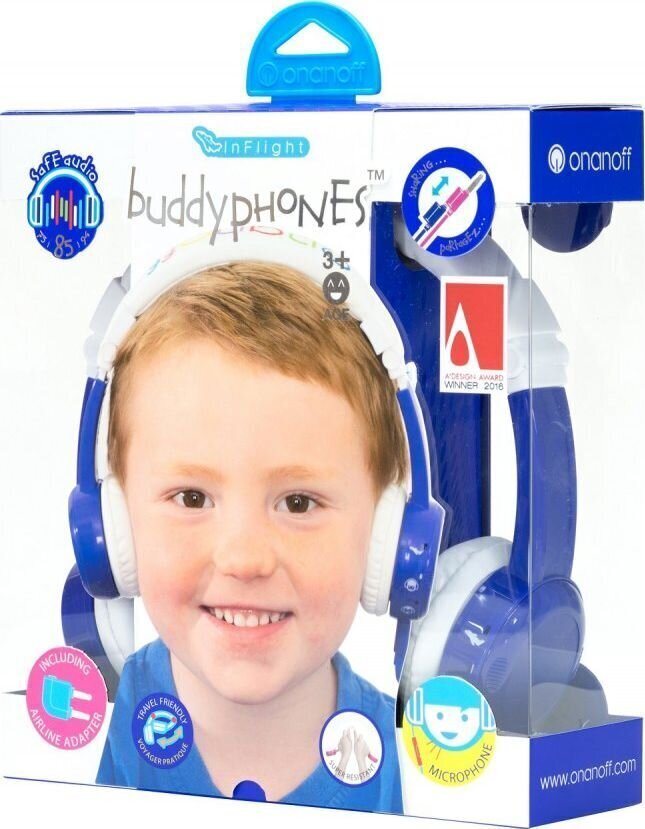 BuddyPhones BP-IF-BLUE-01-K cena un informācija | Austiņas | 220.lv