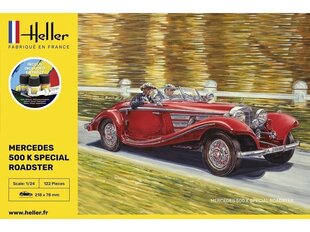 Сборнaя модель для склеивания Heller - 500 K Special Roadster Starter Set, 1/24, 56710 цена и информация | Конструкторы и кубики | 220.lv