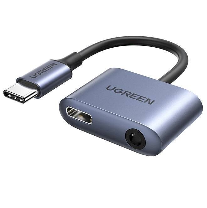 UGREEN CM231 USB-C to USB-C Adapter + jack 3.5mm (gray) цена и информация | Adapteri un USB centrmezgli | 220.lv