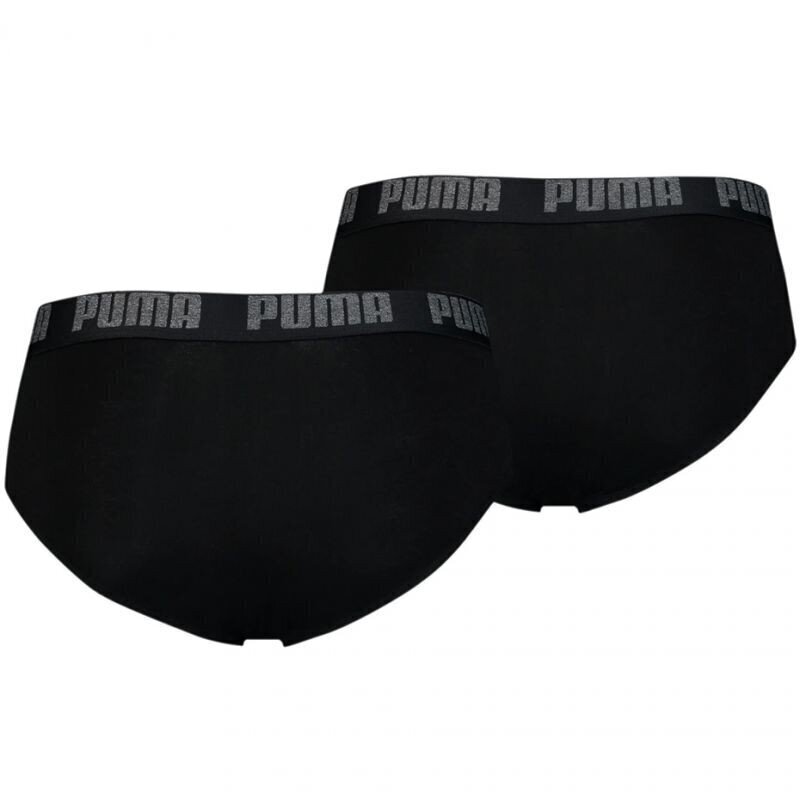 Slips Puma BASIC BRIEF (2 pcs): Krāsa - Melns цена и информация | Vīriešu apakšbikses | 220.lv