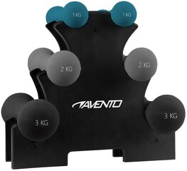 Неопреновые гантели AVENTO 42DH  2x1кг, 2x2 кг, 2x3 кг, поврежденная упаковка цена и информация | Гантели, гири, штанги | 220.lv