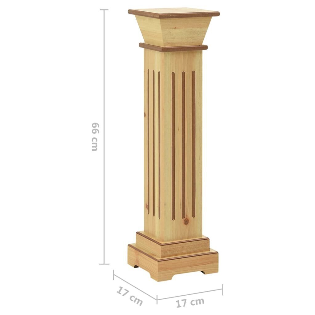 vidaXL Augu statīvs-taisnstūra kolonna, koksnes krāsas, 17x17x66cm, MDF cena un informācija | Dārza dekori | 220.lv