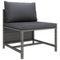 vidaXL Trīsvietīgs dārza dīvāns ar spilveniem, pelēkas krāsas cena un informācija | Dārza krēsli | 220.lv