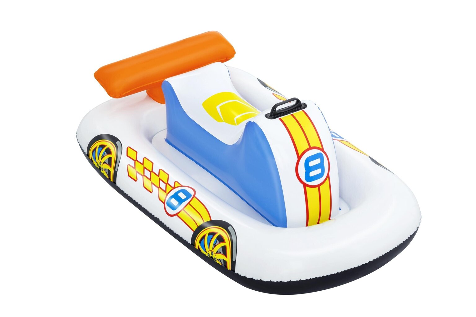 Piepūšamais plosts bērniem Bestway Sports Car, 110x75 cm, balts cena un informācija | Piepūšamās rotaļlietas un pludmales preces | 220.lv