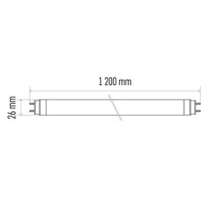 LED caurule T8 18 W 120 cm ZR цена и информация | Монтируемые светильники, светодиодные панели | 220.lv