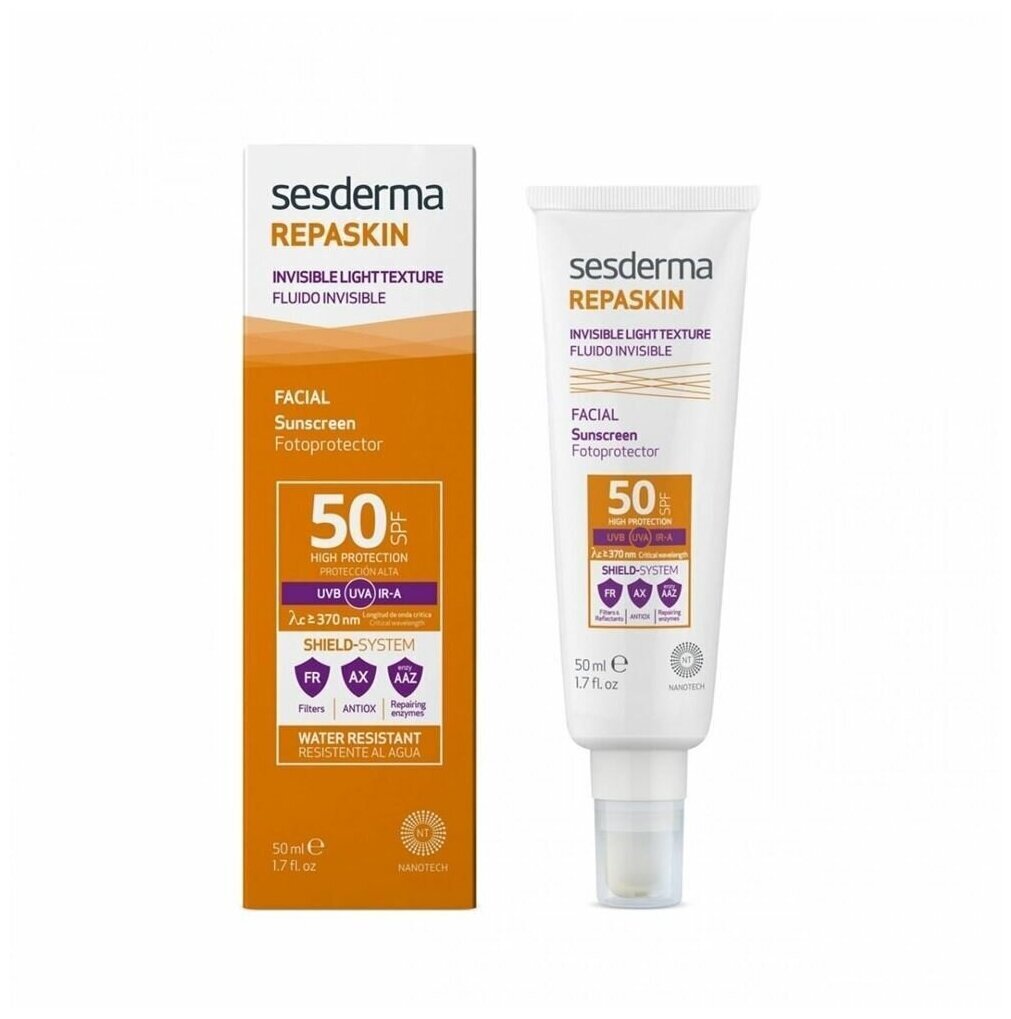 Sauļošanās līdzeklis normālai vai taukainai ādai Skin AC Invisible Fluid SPF photoprotection 50 Repaskin 50 ml cena un informācija | Sauļošanās krēmi | 220.lv