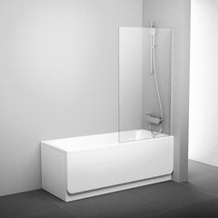Sienas vanna PVS1-80 glancēta+stikla Transparent cena un informācija | Piederumi vannām un dušas kabīnēm | 220.lv
