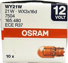 Automašīnas spuldze, Osram OS7504 WY21W 21W 12V (10 gab.) cena un informācija | Auto spuldzes | 220.lv