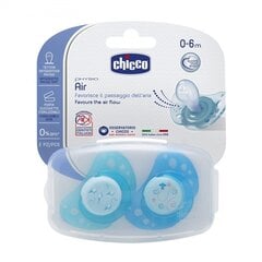 Silikona knupis Chicco Physio Air, zils 0 mēn. 2 gab. cena un informācija | Chicco Rotaļlietas, bērnu preces | 220.lv