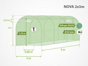 Теплица NOVA, 2x3 м цена и информация | Теплицы | 220.lv