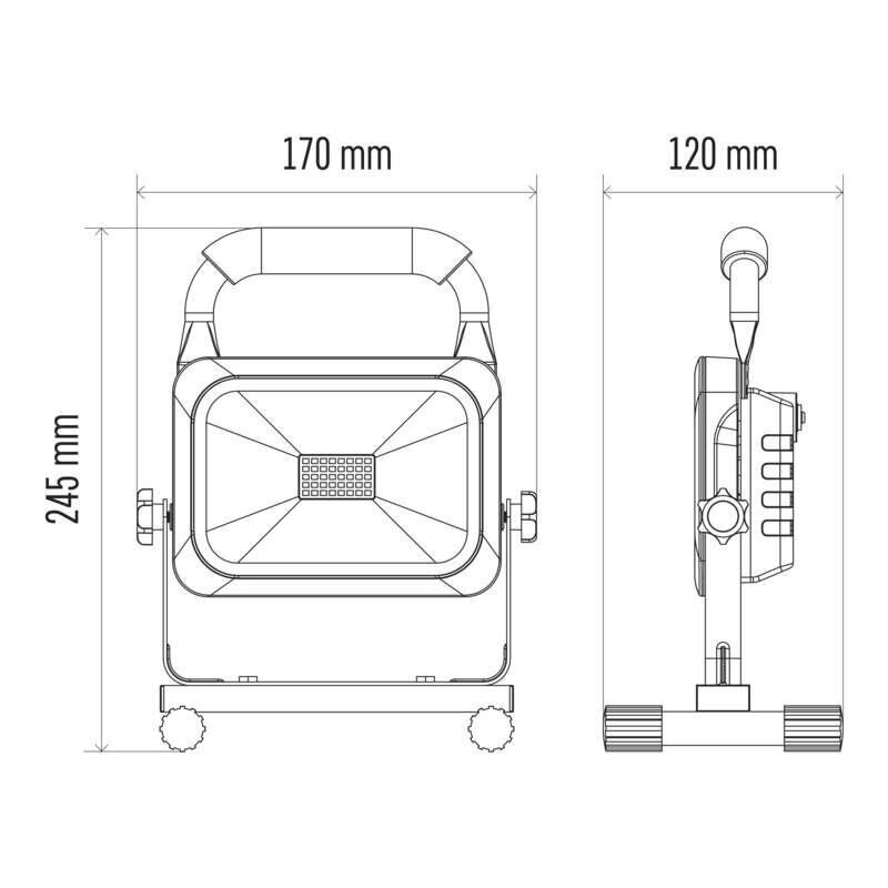 LED prožektors Emos 10 W ar akumulatoru, DIMM цена и информация | Lukturi | 220.lv