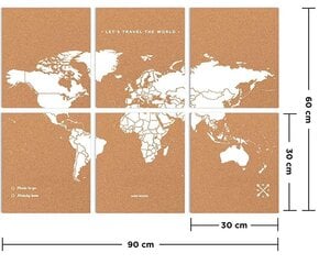 Pasaules karte uz korķa pamatnes - Woody map. Puzzle edition cena un informācija | Woody Rotaļlietas, bērnu preces | 220.lv