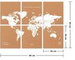 Pasaules karte uz korķa pamatnes - Woody map. Puzzle edition cena un informācija | Galda spēles | 220.lv