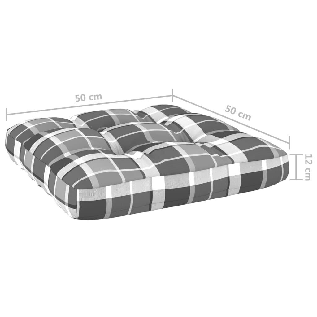 vidaXL palešu dīvānu matrači, 2 gab., pelēks četrstūru raksts cena un informācija | Dekoratīvie spilveni un spilvendrānas | 220.lv