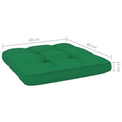 vidaXL palešu dīvānu matrači, 2 gab., zaļi cena un informācija | Dekoratīvie spilveni un spilvendrānas | 220.lv