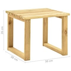 vidaXL sauļošanās zvilnis ar galdiņu, zaļi impregnēts priedes koks cena un informācija | Sauļošanās krēsli | 220.lv