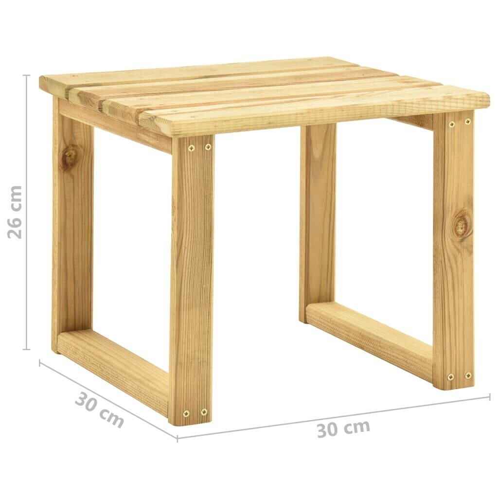 vidaXL sauļošanās zvilnis ar galdiņu, zaļi impregnēts priedes koks цена и информация | Sauļošanās krēsli | 220.lv