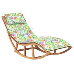 vidaXL sauļošanās šūpuļkrēsls ar matraci, masīvs tīkkoks цена и информация | Шезлонги | 220.lv
