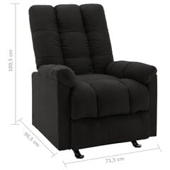 vidaXL atpūtas krēsls, atgāžams, melns audums cena un informācija | Dārza krēsli | 220.lv