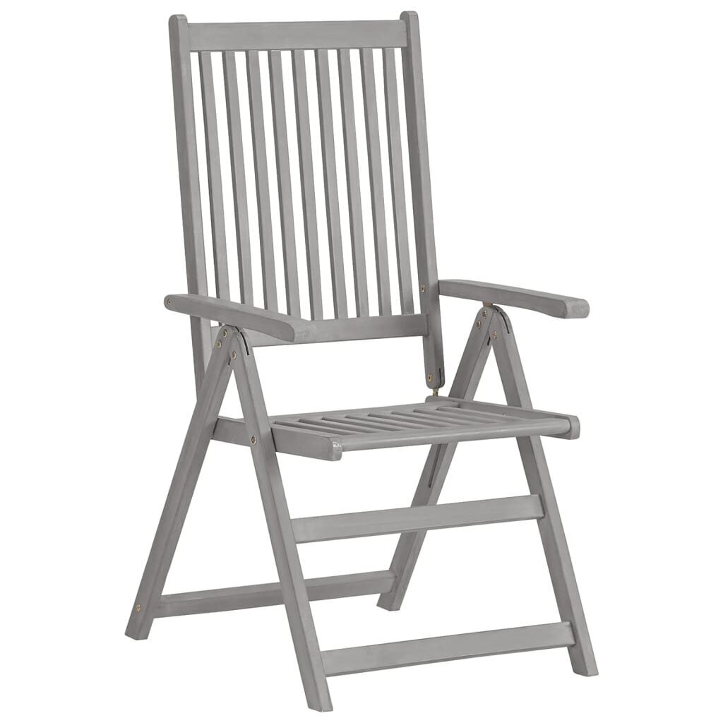 vidaXL atgāžami dārza krēsli ar matračiem, 2 gab., akācijas masīvkoks cena un informācija | Dārza krēsli | 220.lv