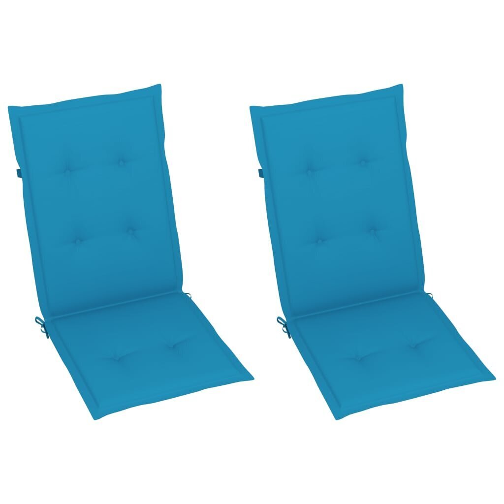 vidaXL atgāžami dārza krēsli ar matračiem, 2 gab., akācijas masīvkoks цена и информация | Dārza krēsli | 220.lv