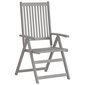 vidaXL atgāžami dārza krēsli ar matračiem, 4 gab., akācijas masīvkoks цена и информация | Dārza krēsli | 220.lv