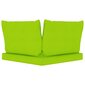 vidaXL 2-vietīgs dārza palešu dīvāns, spilgti zaļi matrači, priede цена и информация | Dārza krēsli | 220.lv