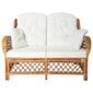 vidaXL divvietīgs dīvāns, gaiši brūna rotangpalma cena un informācija | Dārza krēsli | 220.lv