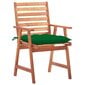 vidaXL dārza krēsli ar matračiem, 2 gab., akācijas masīvkoks цена и информация | Dārza krēsli | 220.lv