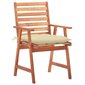vidaXL dārza krēsli ar matračiem, 3 gab., akācijas masīvkoks цена и информация | Dārza krēsli | 220.lv