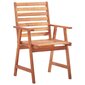 vidaXL dārza krēsli ar matračiem, 3 gab., akācijas masīvkoks цена и информация | Dārza krēsli | 220.lv