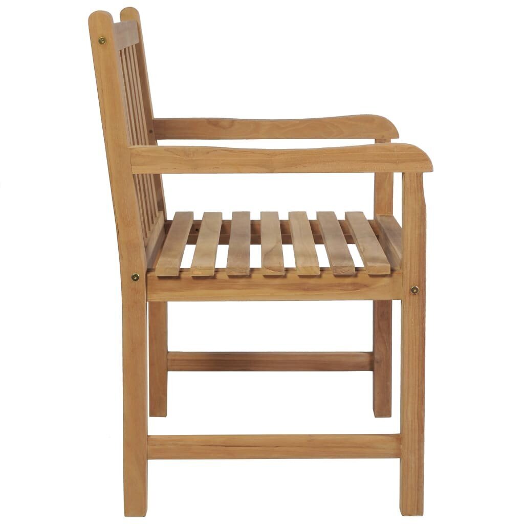 vidaXL dārza krēsli, 2 gab., zili matrači, masīvs tīkkoks цена и информация | Dārza krēsli | 220.lv